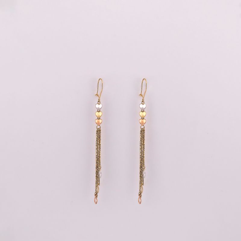 Aretes Largos Corazon/puntos