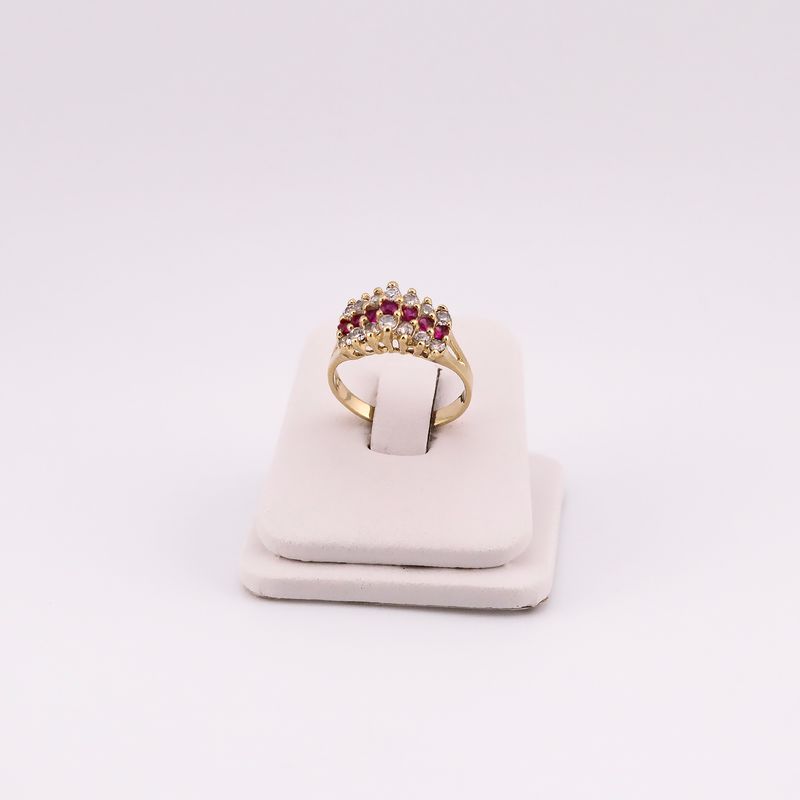 Anillo C/p Bcas/rjas 14k 3.9g #7