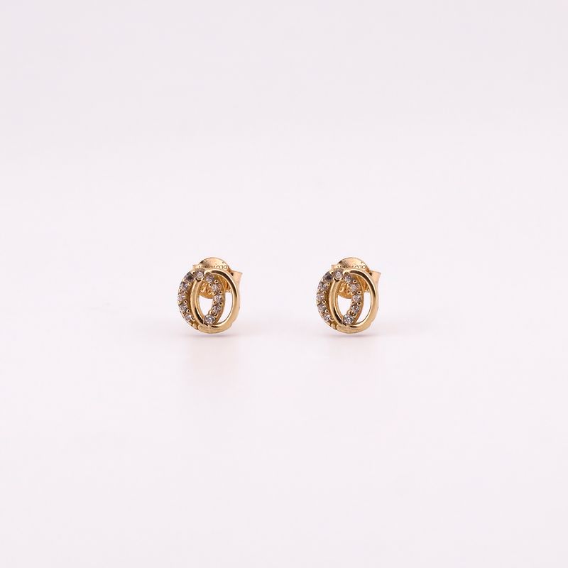 Aretes Doble Ovalo C/p 14k 1.2g