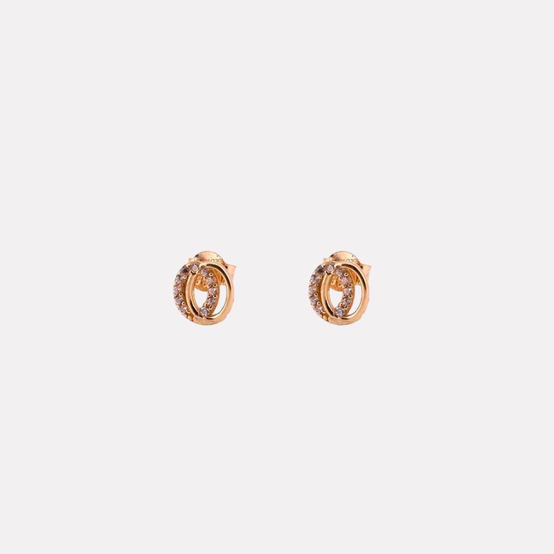 Aretes Doble Ovalo C/p 14k 1.2g