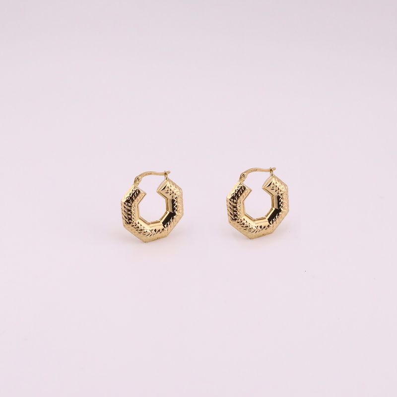 Arracadas Relim. Hexagono 14k 2.9g