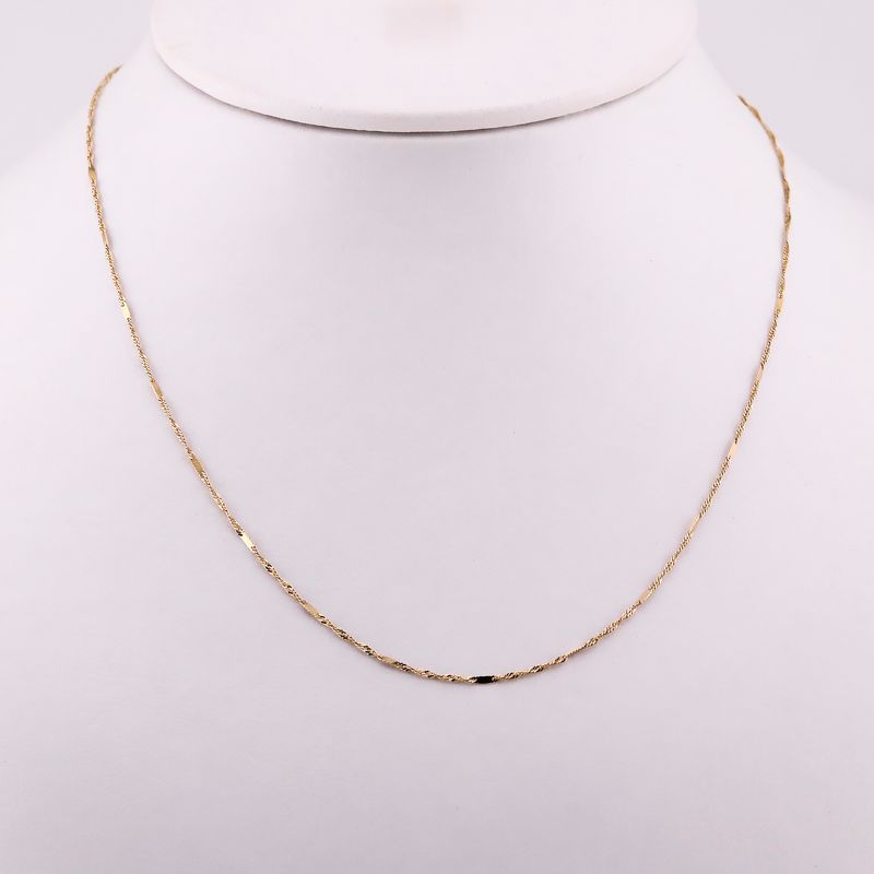 Cadena Torzal Placas 14k 1.5g 48cm