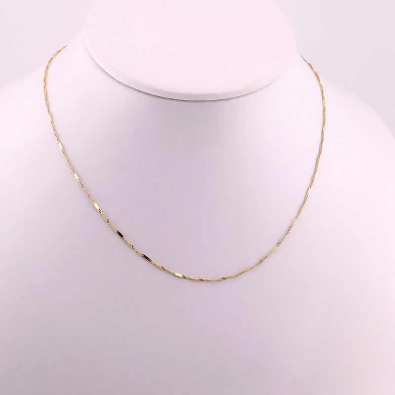 Cadena Torzal Placas 14k 1.5g 48cm