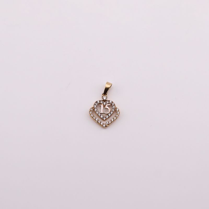 Dije Corazon 15 Años C/p 14k 0.9g