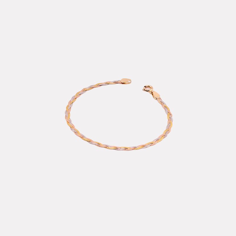 Pulsera Trenzada 14k 2.1g 17cm