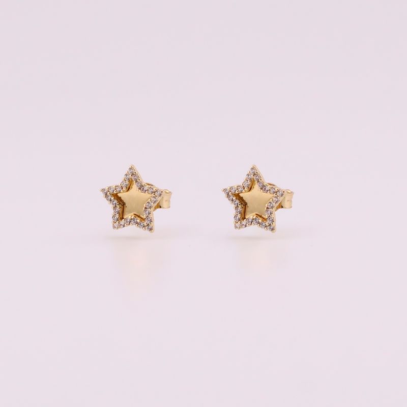 Aretes Estrella C/p 14k 1.7g