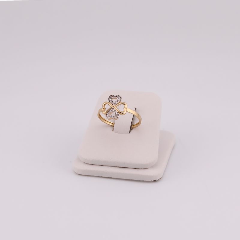 Anillo Silueta Trebol 14k 1.5g #8