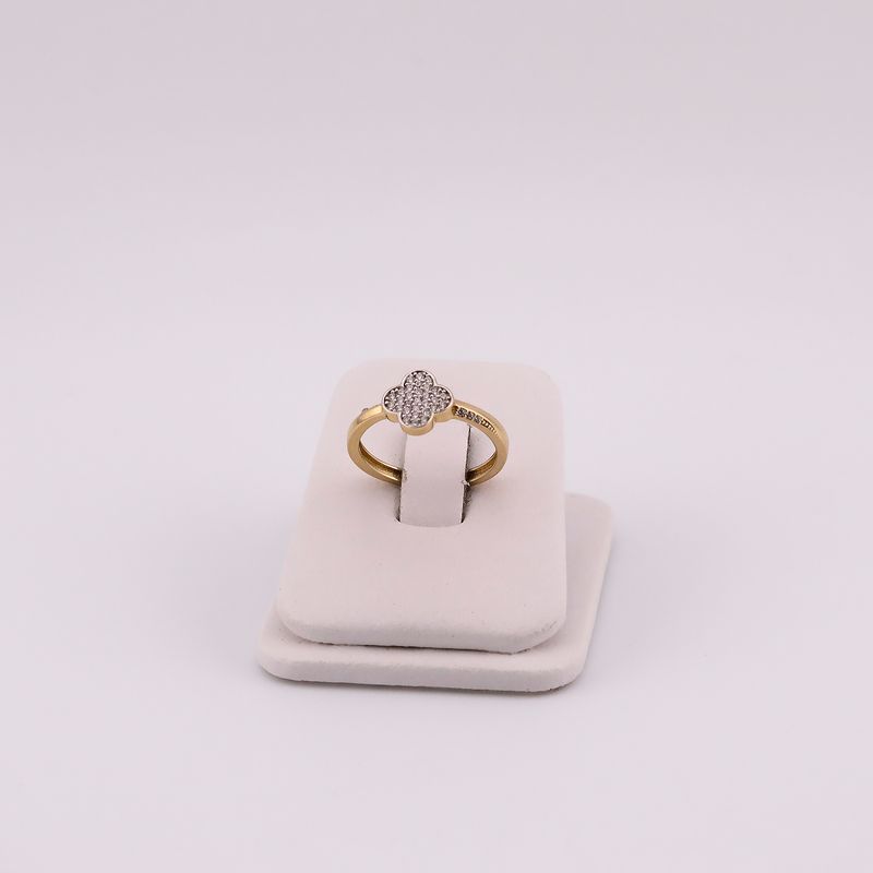 Anillo Trebol C/p Bcas 14k 1.7g  #7