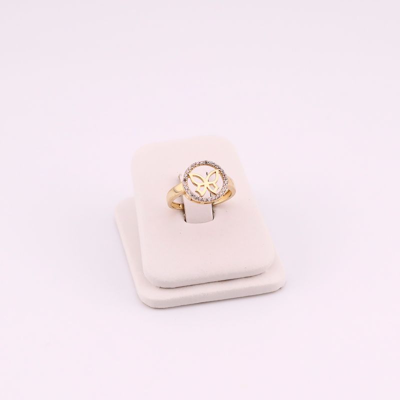 Anillo Mariposa Circ. C/p Bcas 14k 2g