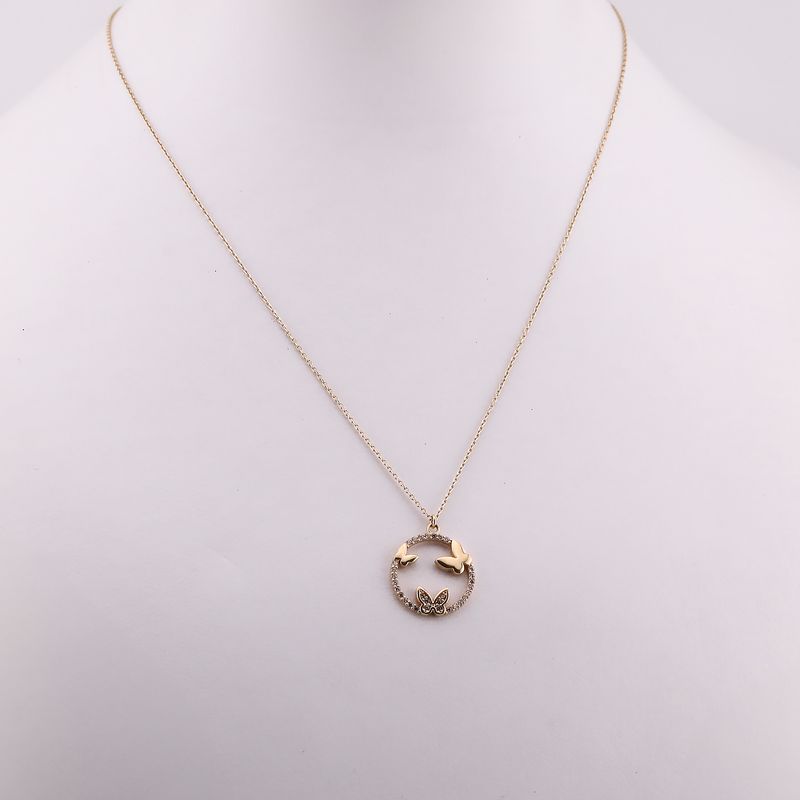 Gargantilla Circ. Mariposas C/p 14k 2.4g