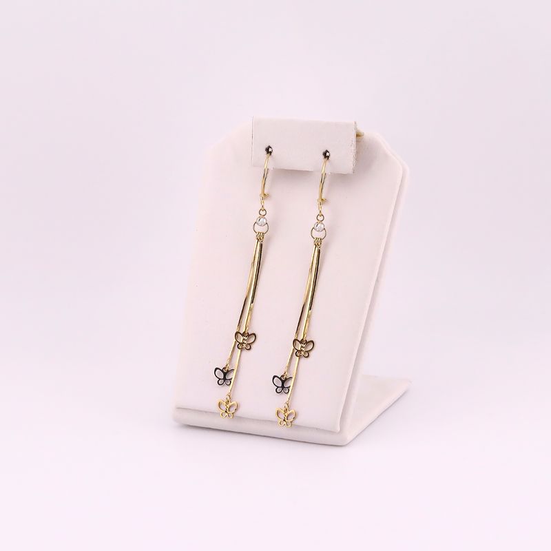 Aretes Largos Mariposa 14k 2.3g