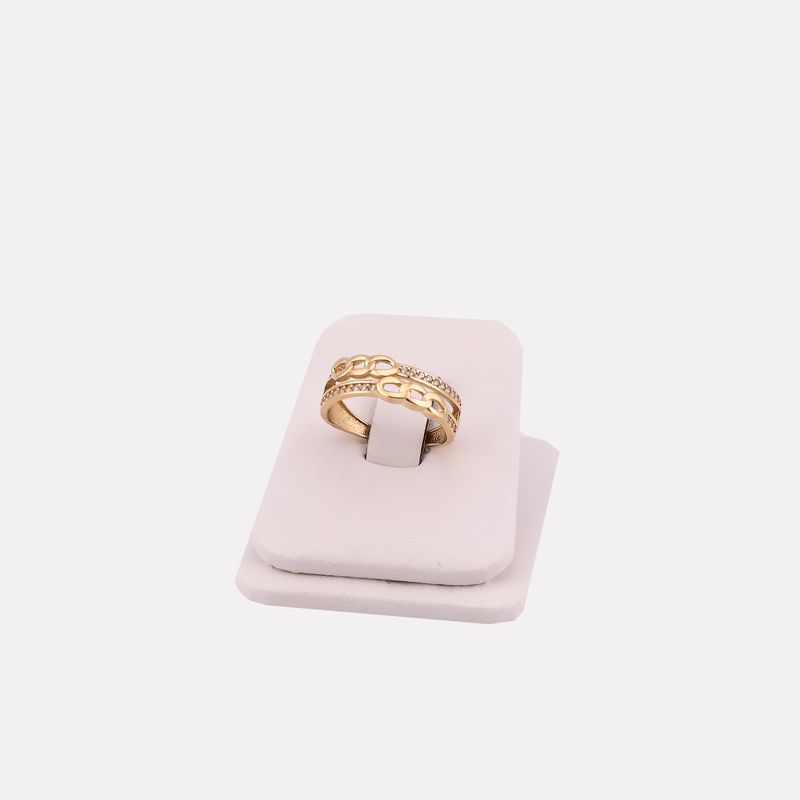 Anillo Eslabones C/p Bca 14k 1.8g #6