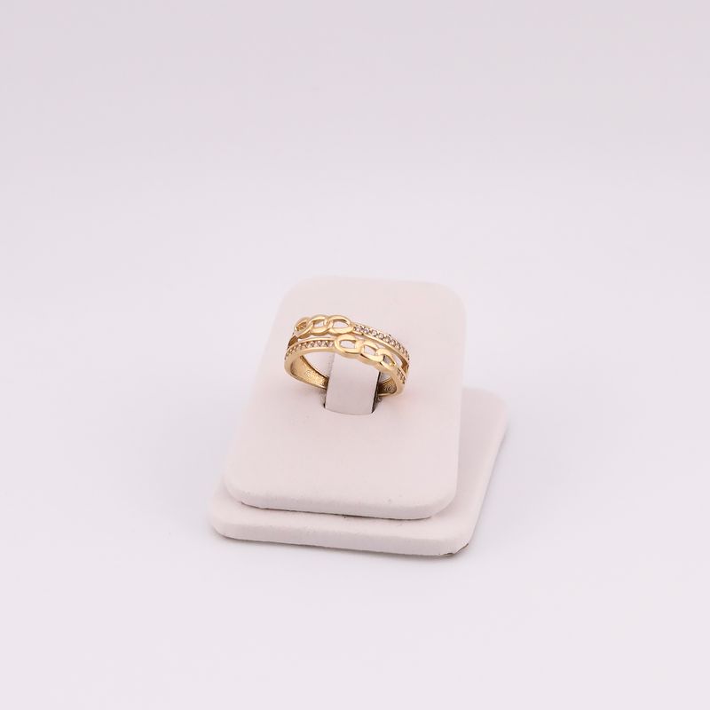 Anillo Eslabones C/p Bca 14k 1.8g #6