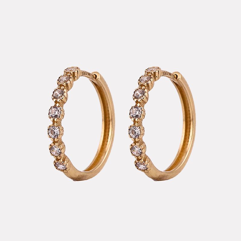 Aretes Huggies C/p Bca 14k 2.3g