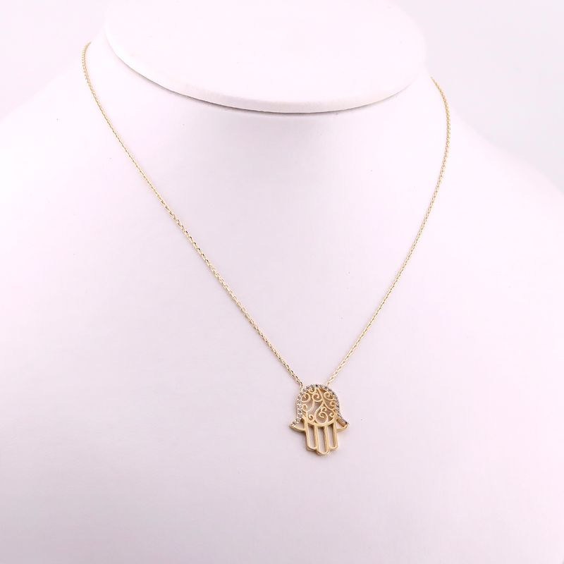 Gargantilla Mano De Fatima 14k 2.8g