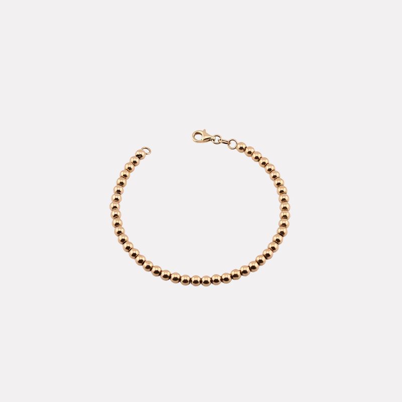 Pulsera Borlas Amarillas 14k 3g 17cm