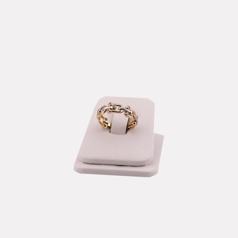 Anillo Eslabones C/p Bca 14k 1.8g #6