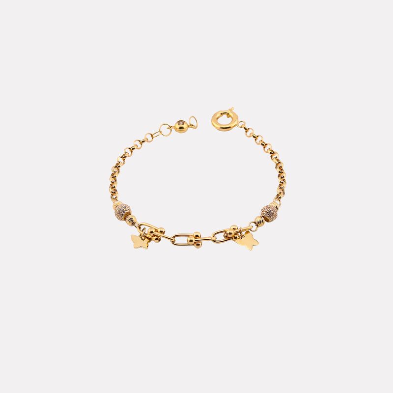 Pulsera Mariposas Colgant/borlas 14k 6g