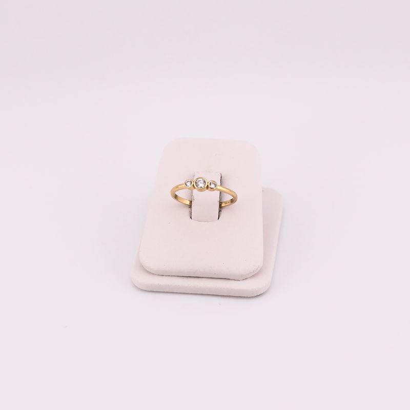 Anillo 3 Piedras 14k 1.5g #7
