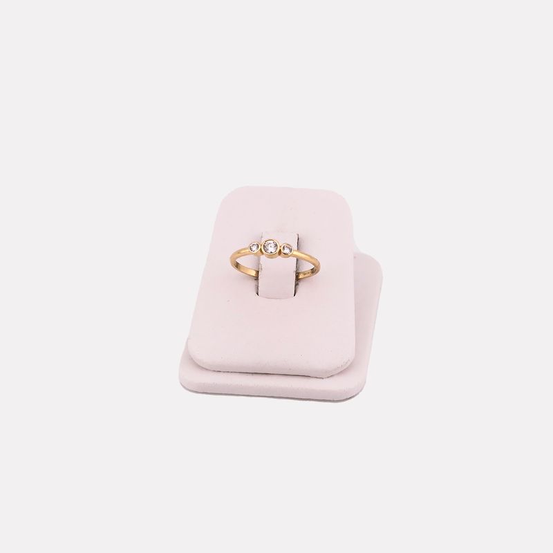 Anillo 3 Piedras 14k 1.5g #7