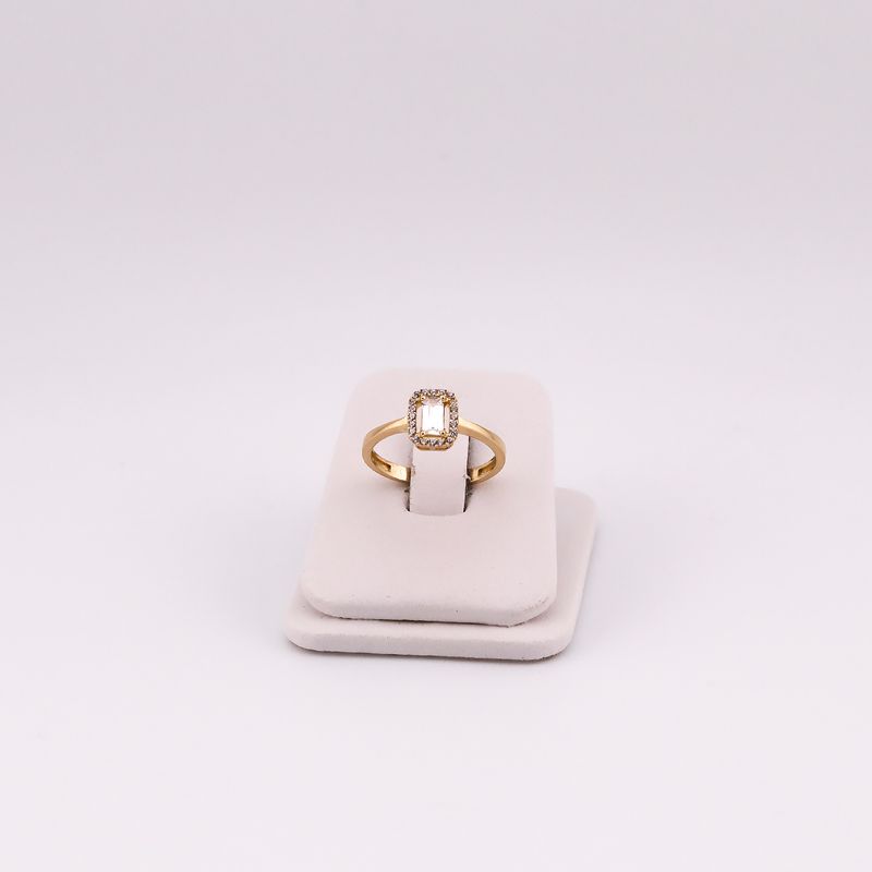Anillo C/p Baguette Bca 14k 2.1g #7.5