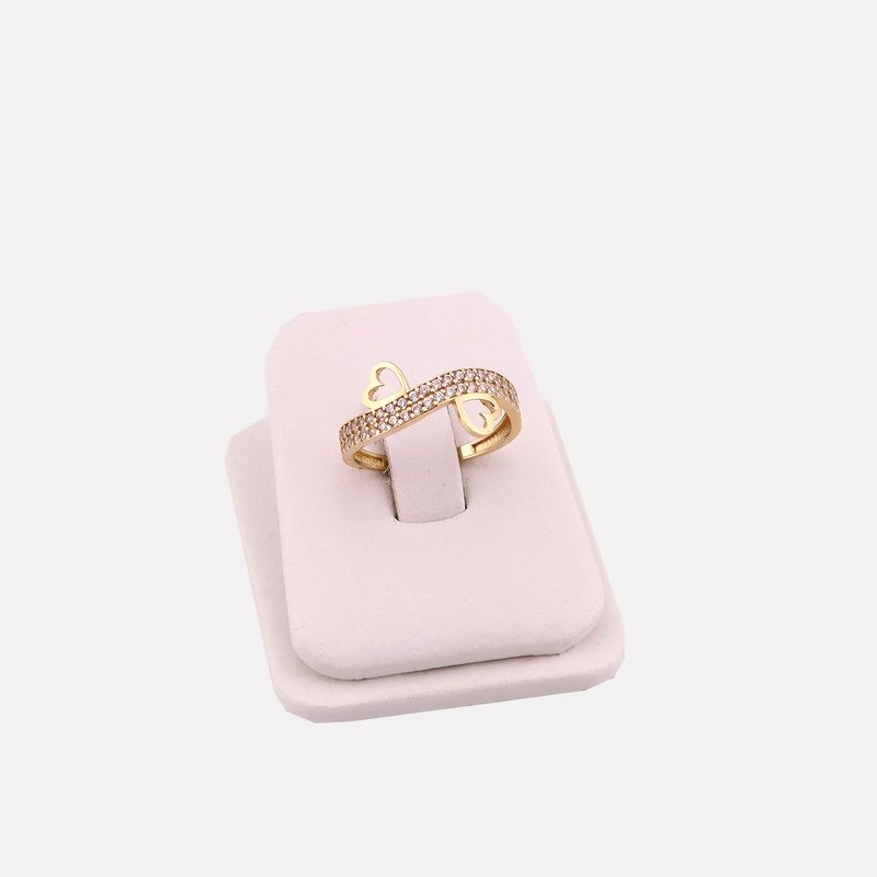 Anillo Corazones C/p Bca 14k 1.9g #8.5