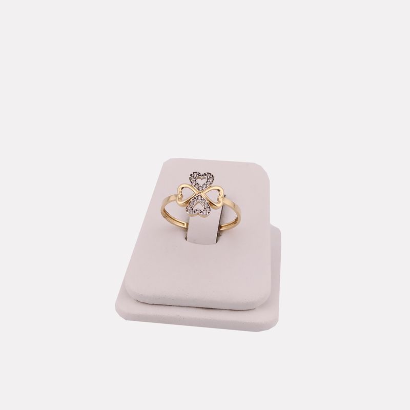 Anillo Trebol Crznes C/p Bca 14k 1.5g #8