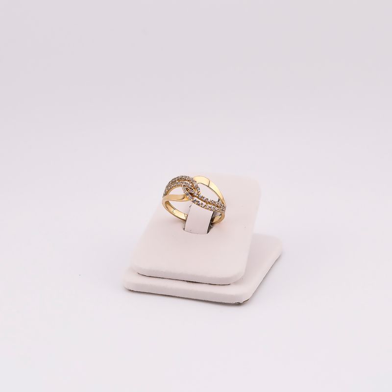 Anillo Cruzado C/p Bca 14k 2.3g #7.5