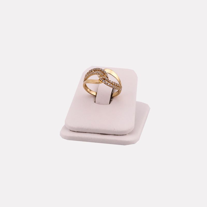 Anillo Cruzado C/p Bca 14k 2.3g #7.5