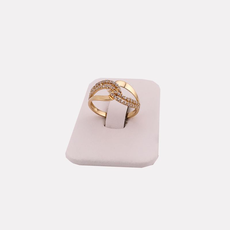 Anillo Cruzado C/p Bca 14k 2.4g #8.5