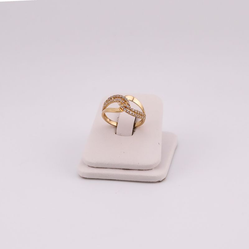 Anillo Cruzado C/p Bca 14k 2.4g #8.5