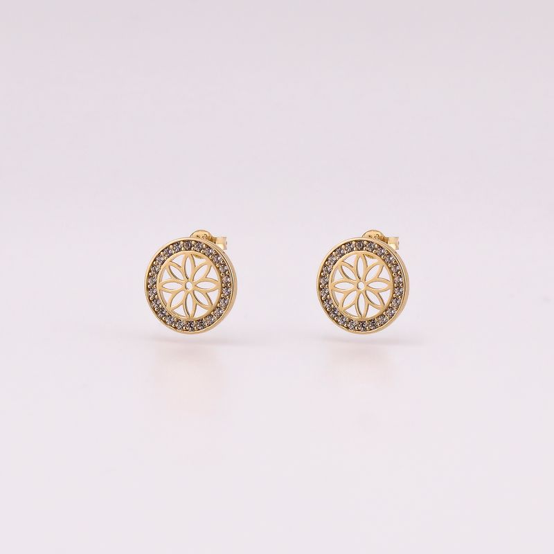 Aretes Flor De Loto C/p Bca