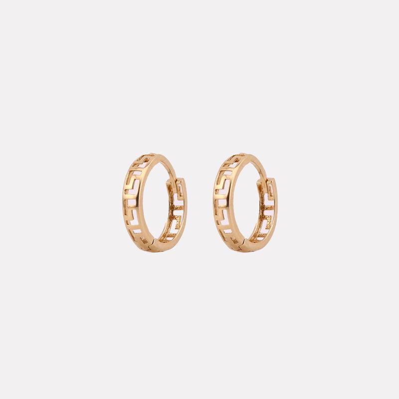Aretes Huggies Grecas 14k 1.9g