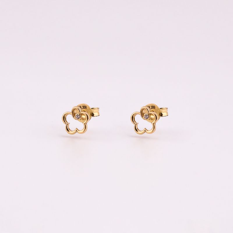 Aretes Silueta Flor 14k 1.1g