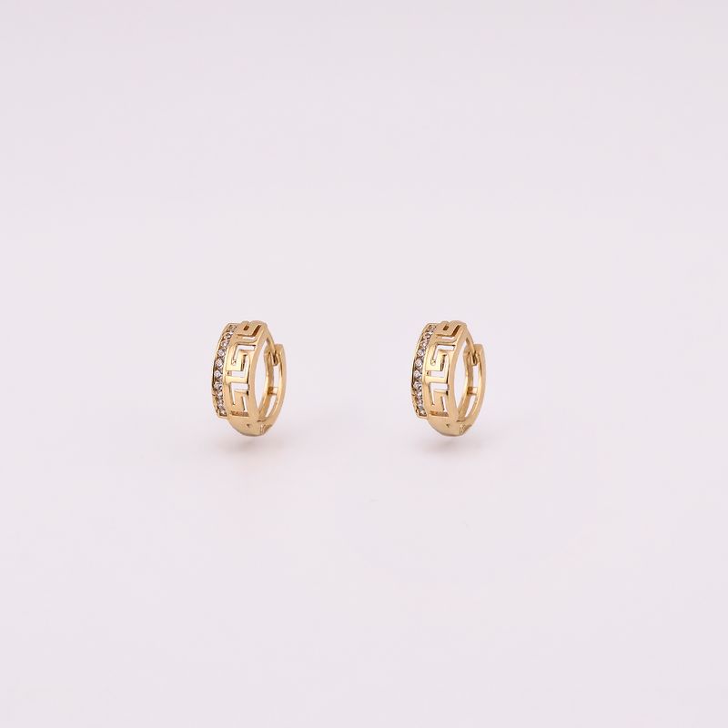 Aretes Huggies Griegas C/p Bcas 14k 2g
