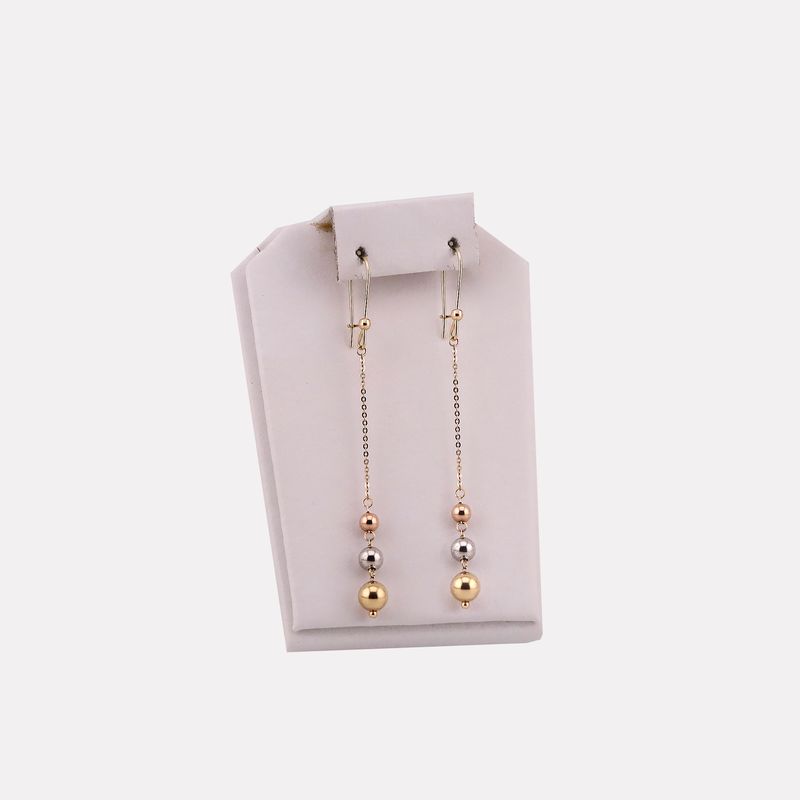 Aretes Borlas Largos  14k 2.7g