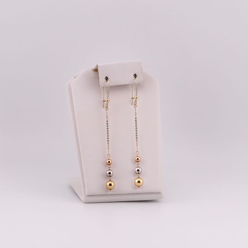 Aretes Borlas Largos  14k 2.7g