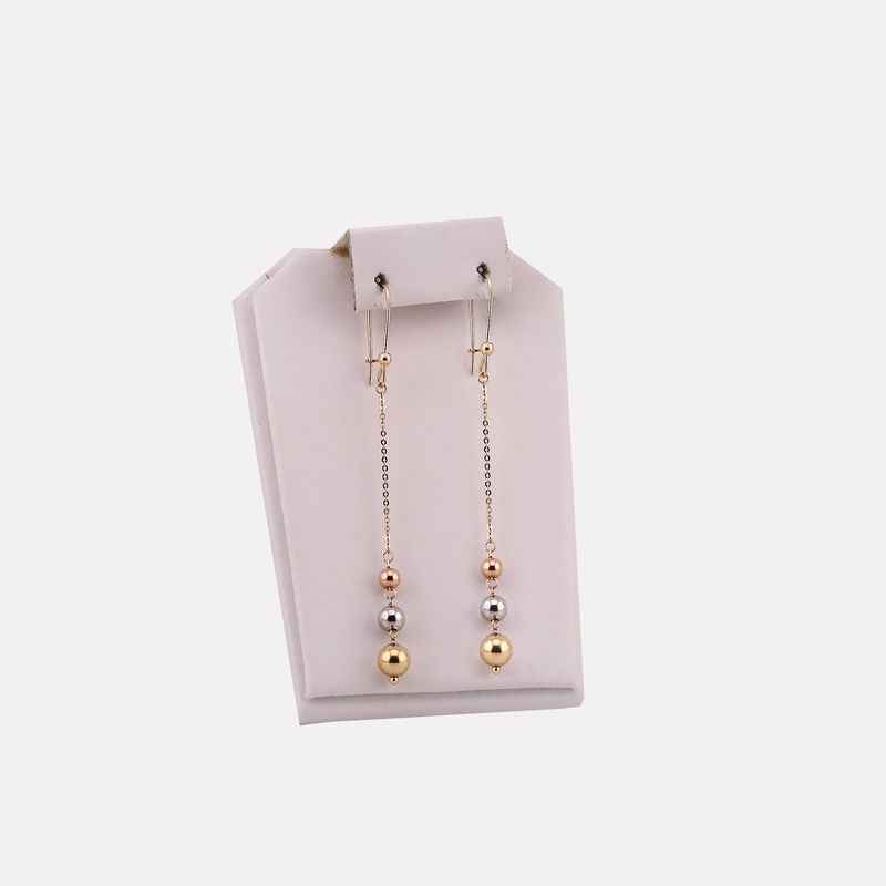 Aretes Borlas Largos  14k 2.7g