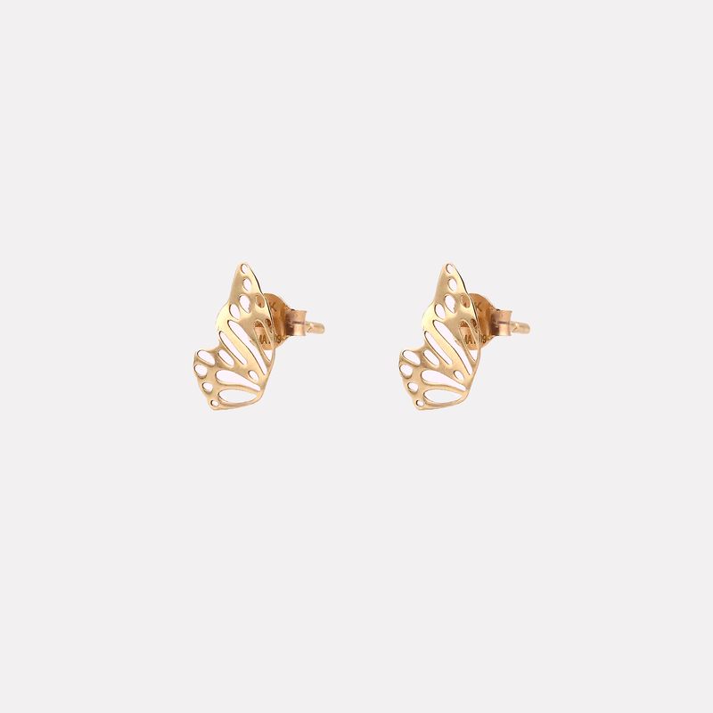 Aretes Media Mariposa 14k 0.8g