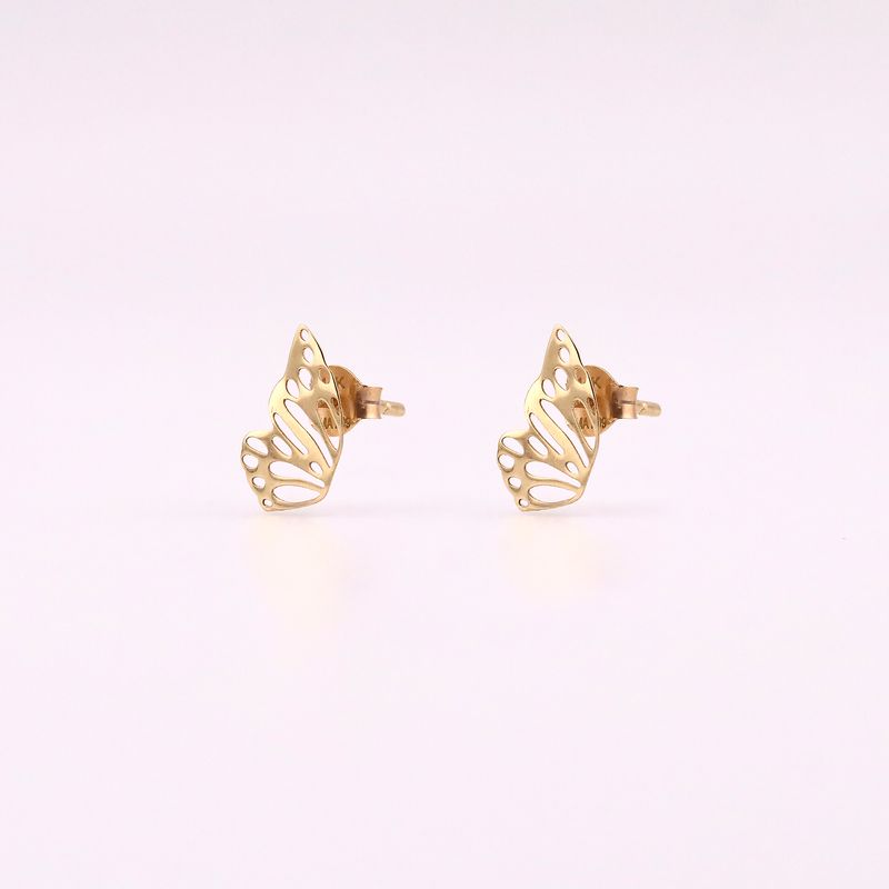 Aretes Media Mariposa 14k 0.8g