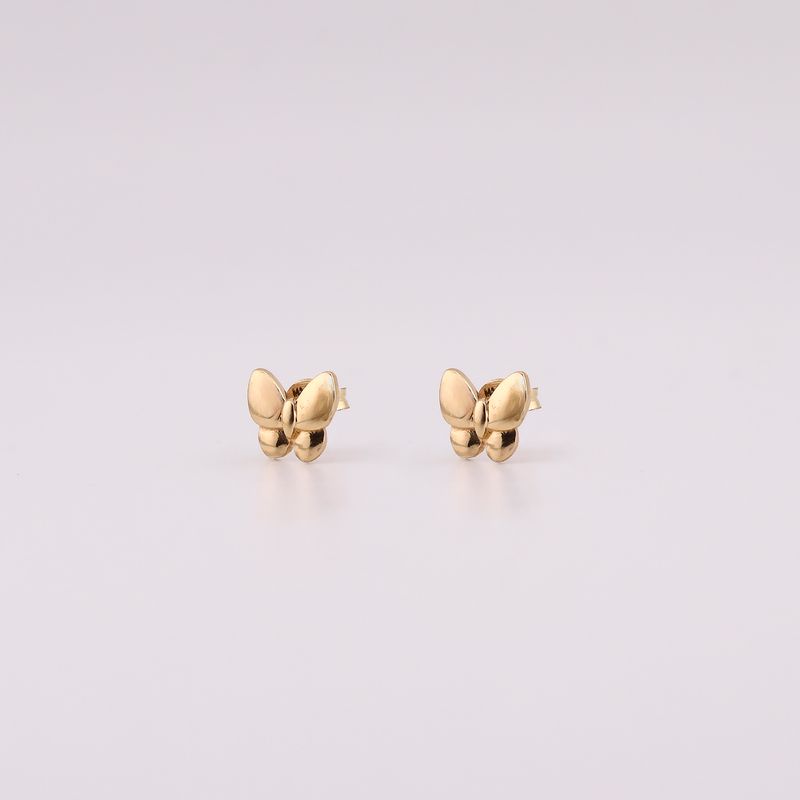 Aretes Mariposa Lisa 14k 1.6g