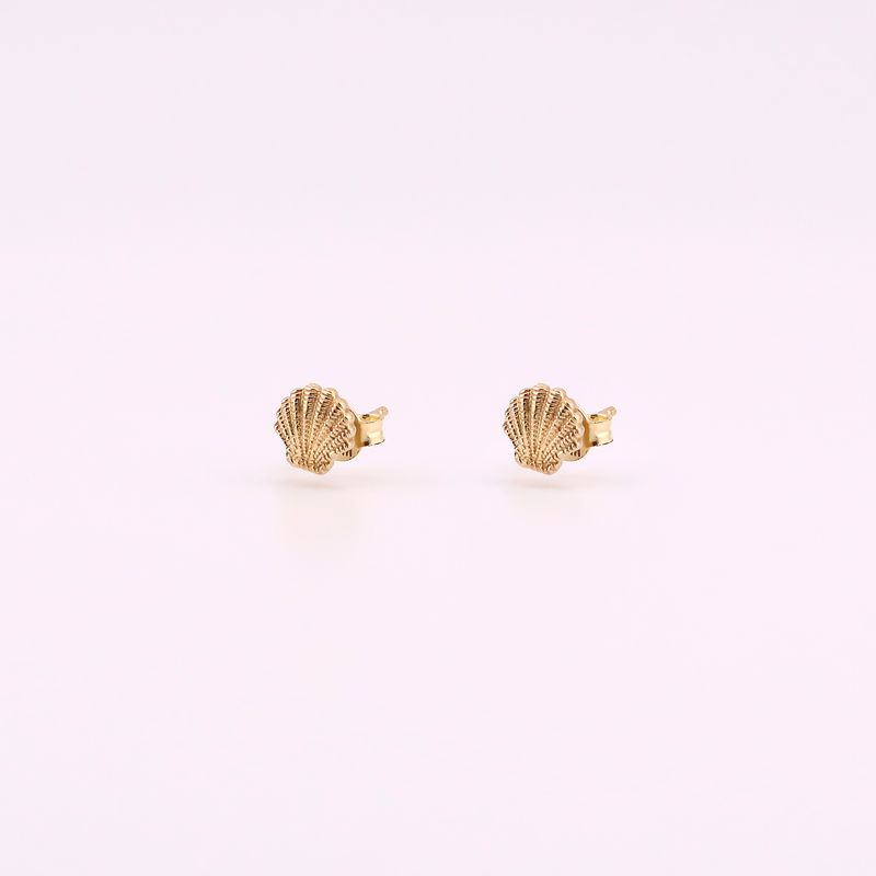 Aretes Almeja 14k 1.4g
