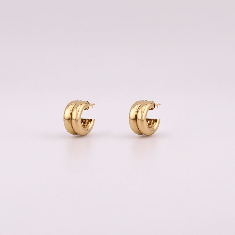 Aretes Dobles Ama. 14k 3.7g