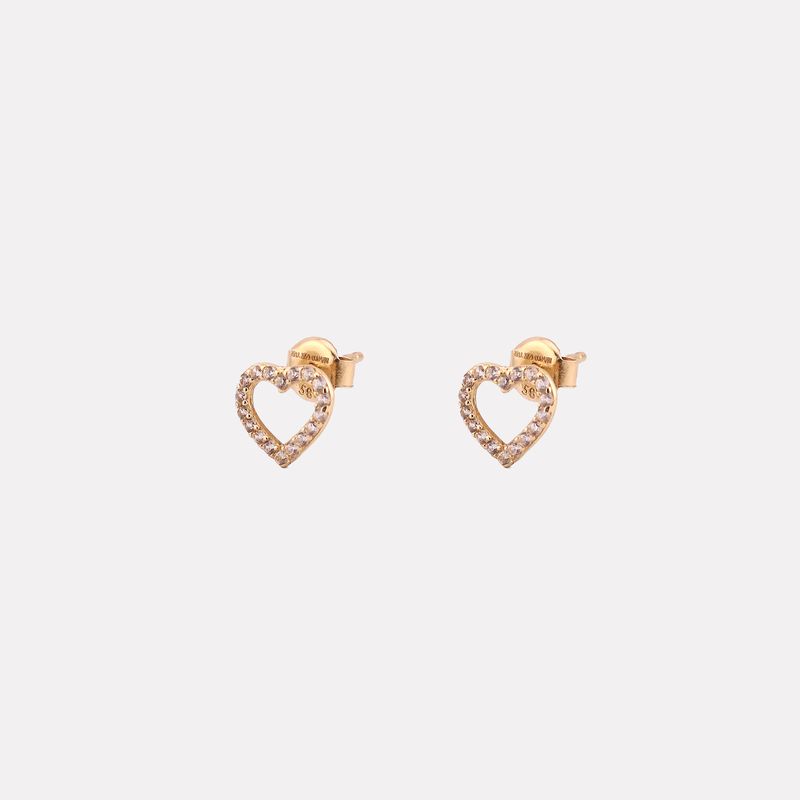 Aretes Corazon C/p Bcas 14k 1g