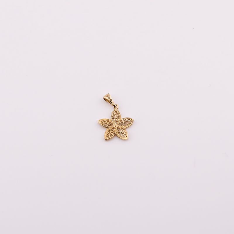 Dije Flor Tipo Filigrana 14k 1.1g