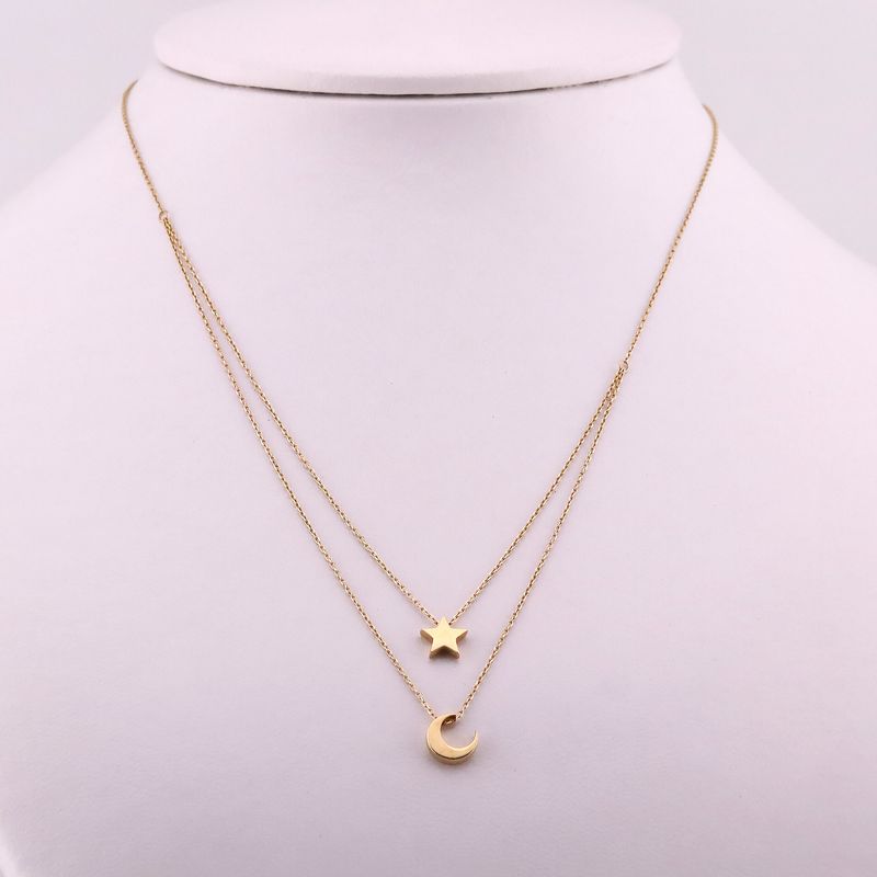 Gargantilla Luna Estrella 14k 2g