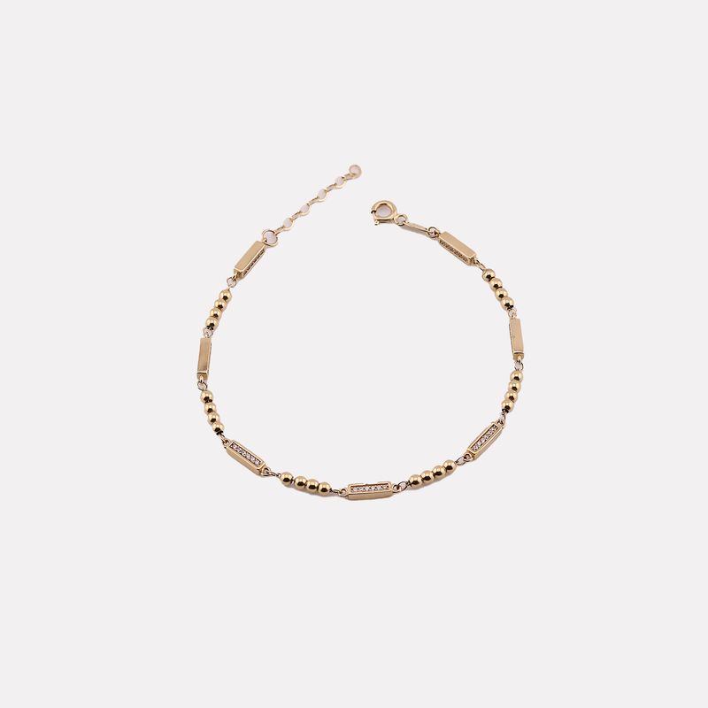 Pulsera Barra C/p Bcas  14k 8.7g 18cm