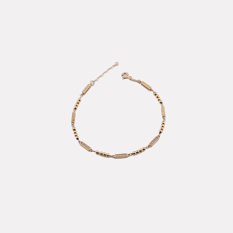 Pulsera Barra C/p Bcas  14k 4.3g 18cm