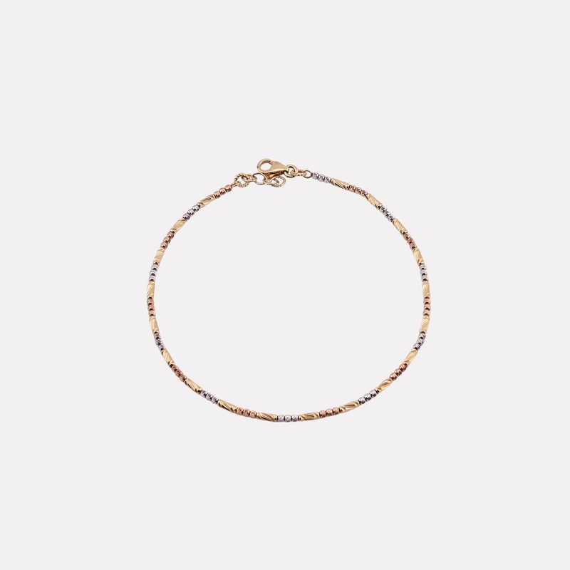 Pulsera Borlas/guion Tnos 14k 1.8g 18cm