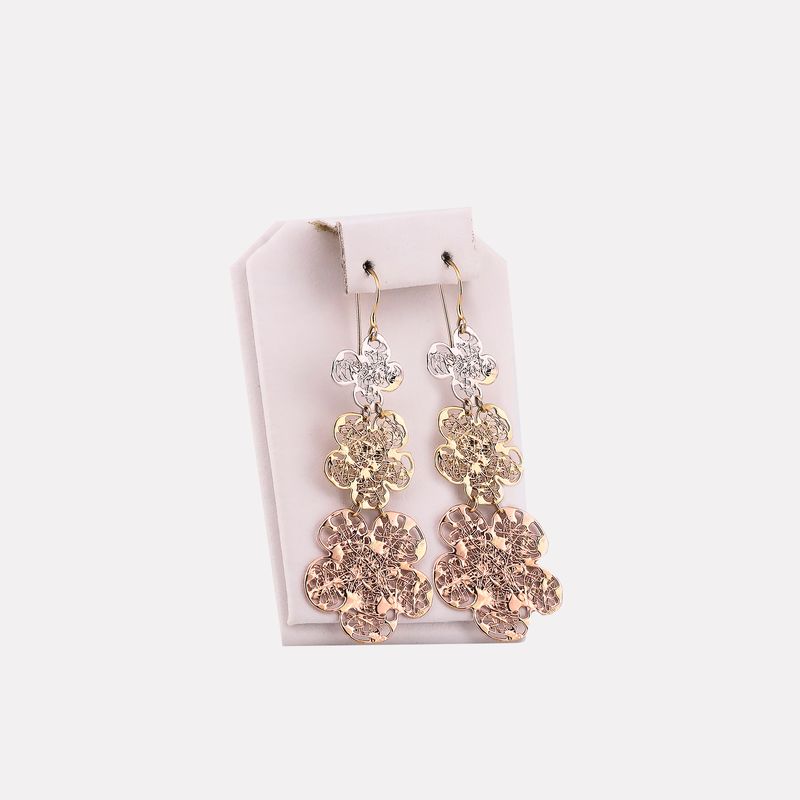 Aretes Largos Tipo Filigrana 14k 10g